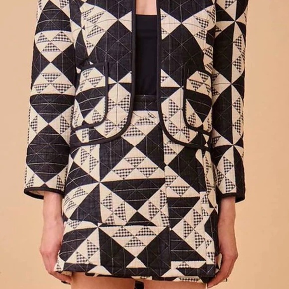 HUNTER BELL Bay Skirt Quilted Gingham NWT Size 6 - Picture 2 of 4